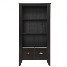 Load image into Gallery viewer, 3 Shelf Adjustable Antique Organizer Bookcase with 2 Drawers
