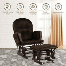 Load image into Gallery viewer, Baby Nursery Relax Rocker Rocking Chair Glider and Ottoman Set-Brown
