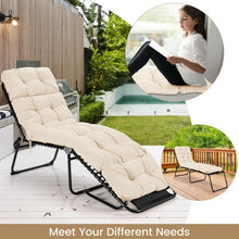 Load image into Gallery viewer, 73&quot; Lounge Chaise Cushion Padded Recliner for Indoor and Outdoor-Beige
