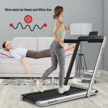 Load image into Gallery viewer, 2-in-1 Electric Motorized Health and Fitness Folding Treadmill with Dual Display-Silver
