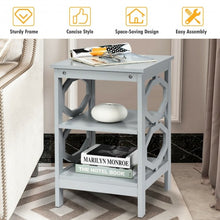 Load image into Gallery viewer, 3-tier Nightstand Sofa Side End Accent Table-Gray
