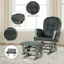 Load image into Gallery viewer, Baby Nursery Relax Rocker Rocking Chair Glider and Ottoman Set-Gray
