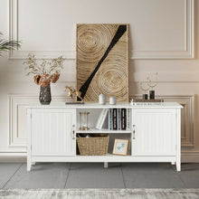 Load image into Gallery viewer, Entertainment Media TV Stand with Storage Cabinets-White
