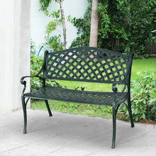 Load image into Gallery viewer, 40&quot; Outdoor Aluminum Antique Garden Patio Bench
