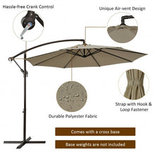 Load image into Gallery viewer, 10 Ft Patio Offset Hanging Umbrella with Easy Tilt Adjustment-Tan
