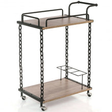 Load image into Gallery viewer, 2-Tier Rolling Kitchen Bar Serving Cart
