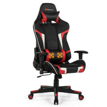 Load image into Gallery viewer, Reclining Swive Massage Gaming Chair-Red
