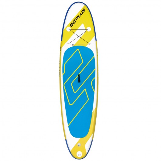 11ft Inflatable Stand Up Paddle Board with Aluminum Paddle-Yellow
