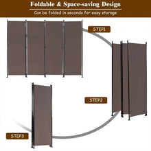 Load image into Gallery viewer, 4-Panel Room Divider Folding Privacy Screen-Coffee
