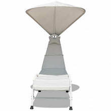 Load image into Gallery viewer, Patio Hanging Swing Hammock Chaise Lounger Chair with Canopy-Beige
