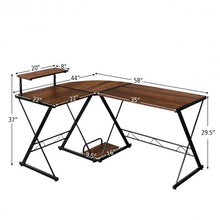 Load image into Gallery viewer, L-Shaped Desk Reversible Corner Computer Desk with Movable Shelf &amp; CPU Stand-Wal
