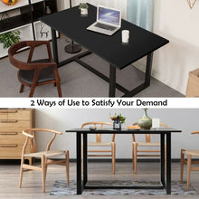 Load image into Gallery viewer, Computer Desk with Bamboo Top &amp; Metal Frame-Black Desk
