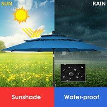 Load image into Gallery viewer, 10&#39; 3 Tier Patio Umbrella Aluminum Sunshade Shelter Double Vented-Blue
