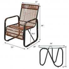 Load image into Gallery viewer, 3Pcs Patio Rattan Conversational Furniture Set
