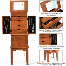 Load image into Gallery viewer, Vintage Jewelry Storage Standing with Top Flip Makeup Mirror
