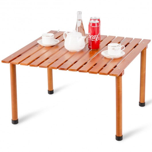 Folding Camping Outdoor Indoor Picnic Wood Roll up Table