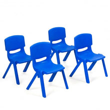 Load image into Gallery viewer, 4-pack Kids Plastic Stackable Classroom Chairs-Blue
