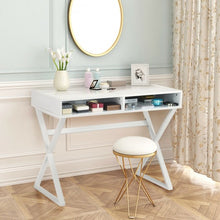 Load image into Gallery viewer, Modern Computer Desk Makeup Vanity Table with 2 Storage Compartments
