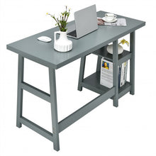 Load image into Gallery viewer, Trestle Computer Desk Home Office Workstation with Removable Shelves-Gray
