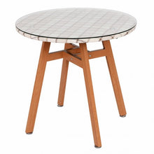 Load image into Gallery viewer, Round Dining Table with Steel Frame &amp; Tempered Glass Top
