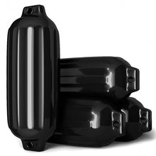 Load image into Gallery viewer, 4 Ribbed Marine 8.5&quot; x 27&quot;  Boat Fender Vinyl Bumper-Black
