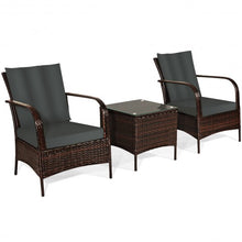 Load image into Gallery viewer, 3 PCS Patio Rattan Furniture Set-Gray
