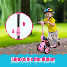 Load image into Gallery viewer, 2-in-1 Kick Scooter Balance Trike With 3 Wheel -Pink
