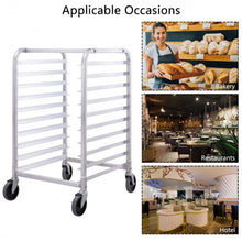 Load image into Gallery viewer, 10 Sheet Aluminum Rolling Bakery Pan Rack
