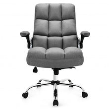 Load image into Gallery viewer, Adjustable Swivel Office Chair with High Back and Flip-up Arm for Home and Office-Gray
