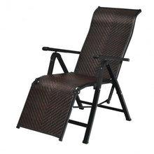 Load image into Gallery viewer, Patio Back Adjustable Rattan Folding Lounge Recliner
