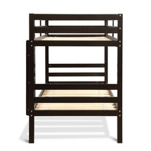 Load image into Gallery viewer, Twin Bunk Bed Children Wooden Bunk Beds Solid Hardwood-Coffee
