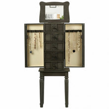 Load image into Gallery viewer, Standing Jewelry Cabinet Armoire with Makeup Mirror
