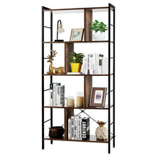 Load image into Gallery viewer, 4-Tier Industrial Bookshelf Floor Standing Storage Rack Large Storage
