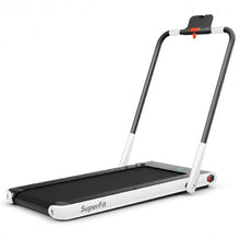 Load image into Gallery viewer, 2-in-1 Folding Treadmill with RC Bluetooth Speaker LED Display-White
