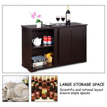 Load image into Gallery viewer, Kitchen Storage Cabinet with Wood Sliding Door-Brown
