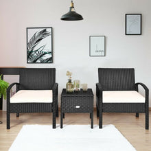 Load image into Gallery viewer, 3 pcs Outdoor Patio Rattan Furniture Set with Cushion
