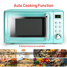 Load image into Gallery viewer, 700W Glass Turntable Retro Countertop Microwave Oven-Green
