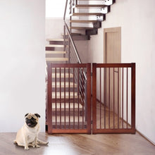 Load image into Gallery viewer, 36&quot; Configurable Folding Wood Pet Dog Safety Fence with Gate-B
