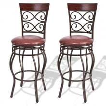 Load image into Gallery viewer, 360 Degree Swivel Bar Stools Set of 2 with Leather Padded Seat
