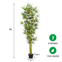 Load image into Gallery viewer, 6 ft Artificial Bamboo Silk Tree Decorative Planter

