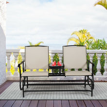 Load image into Gallery viewer, 2-Person Outdoor Patio Double Rocking Loveseat
