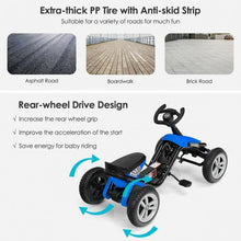 Load image into Gallery viewer, 4 Wheel Pedal Powered Ride on Racer Car for Kids-Blue
