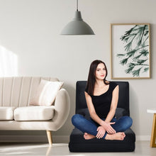 Load image into Gallery viewer, Fold Down Flip Convertible Sleeper Couch with Pillow-Black
