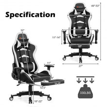 Load image into Gallery viewer, Massage Gaming Chair with Footrest-White
