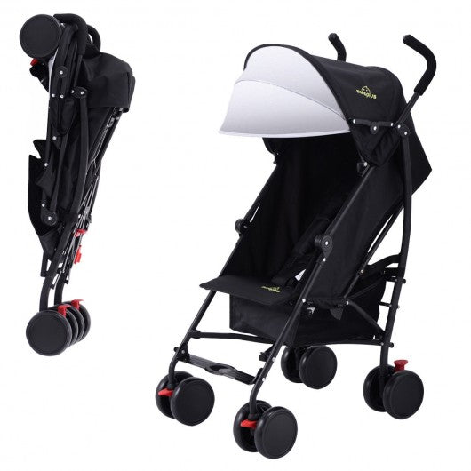 Lightweight Umbrella Baby Toddler Stroller with Storage Basket-Black