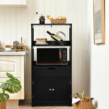Load image into Gallery viewer, Bathroom Storage Cabinet with Drawer and Shelf Floor Cabinet-Black
