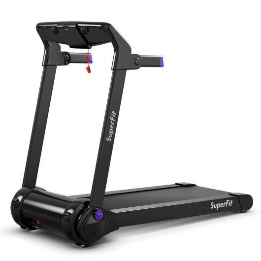 3HP Folding Electric Treadmill Running Machine with Bluetooth Speaker-Purple