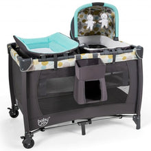Load image into Gallery viewer, 4-in-1 Convertible Portable Baby Playard Newborn Napper with Music and Toys-Blue
