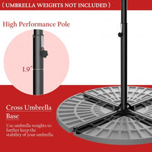 Load image into Gallery viewer, 10 Inch Patio Hanging Solar LED Umbrella Sun Shade with Cross Base-Burgundy
