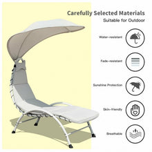 Load image into Gallery viewer, Patio Hanging Swing Hammock Chaise Lounger Chair with Canopy-Beige
